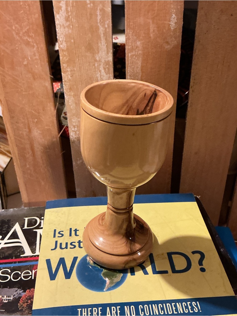 Hand-Turned Wooden Goblet - Natural Wood Grain